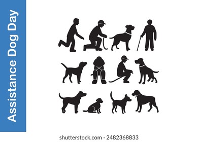 Assistance Dog Day silhouette set