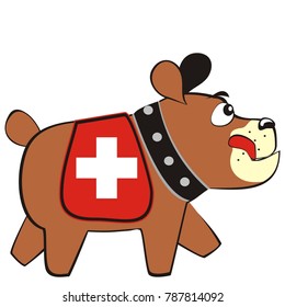 assistance dog, funny vector illustration