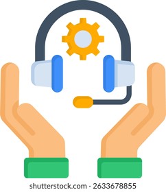 Ilustración vectorial plana de icono de asistencia