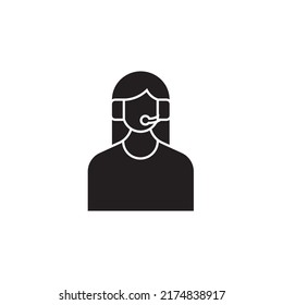 assistance icon glyph style design. assistance vector illustration. isolate on white background.