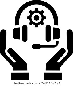 Ilustración vectorial de glifo de icono de asistencia