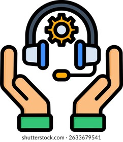 Assistance Icon Lineal Color Vector Illustration