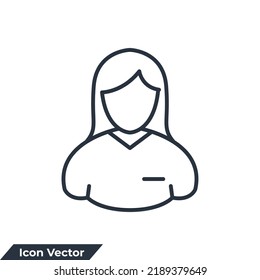 ilustración vectorial del logotipo del icono de asistencia. plantilla de símbolo de mujer de negocios para colección de diseño gráfico y web