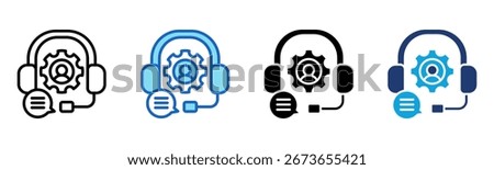 Assistance icon Multi Style Vector Illustration