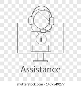 Assistance icon on transparency background. Flat style vector illustration.