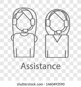 Assistance icon on transparency background. Flat style vector illustration.