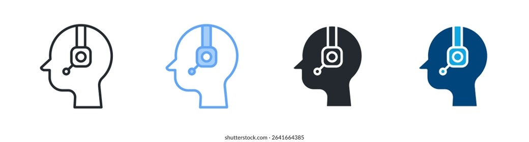 Assistance Icon Set Multiple Style. Design In Outline, Blue, Glyph, Dualtone