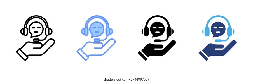 Assistance icon set multiple style collection
