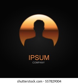Assistance icon. Vector Illustration. Design logo element. Isolated on black background.
