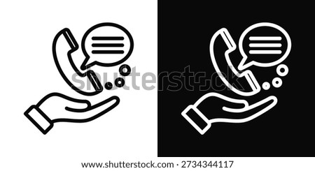 Assistance Icon White And Black Background Style