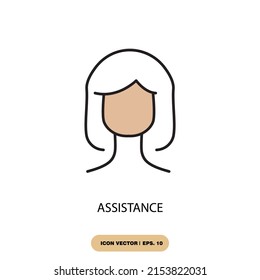 assistance icons  symbol vector elements for infographic web