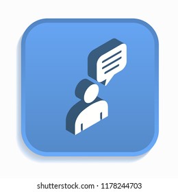 Assistance isometric icon. Vector illustrations isolated for graphic and web design in 3d style.
