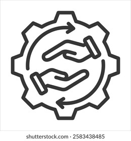 Assistance Outline Icon Vector Illustration