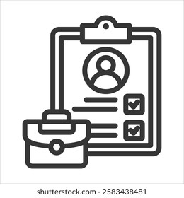Assistance Program Outline Icon Vector Illustration
