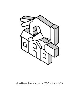 assistance rental property estate home isometric icon vector. assistance rental property estate home sign. isolated symbol illustration