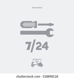 Assistance services 7/24 - Vector web icon