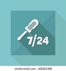 Assistance services 7/24 - Vector web icon
