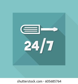 Assistance services 7/24 - Vector web icon