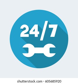 Assistance services 7/24 - Vector web icon