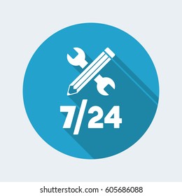 Assistance services 7/24 - Vector web icon