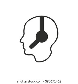Assistance   vector icon. Black  illustration isolated on white  background for graphic and web design.