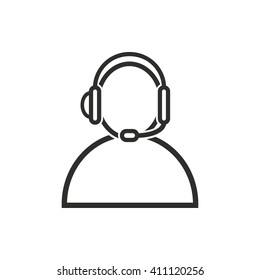 Assistance vector icon. Black illustration isolated on white  background for graphic and web design.