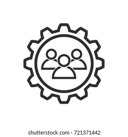 Assistance vector icon. Black illustration isolated on white background for graphic and web design.