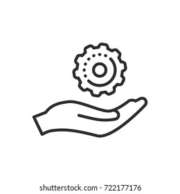 Assistance vector icon. Black illustration isolated on white background for graphic and web design.