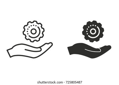 Assistance vector icon. Black illustration isolated on white background for graphic and web design.