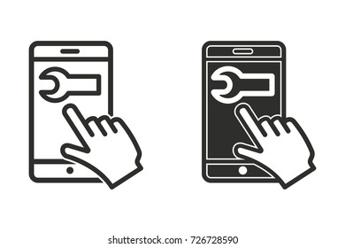 Assistance vector icon. Black illustration isolated on white background for graphic and web design.