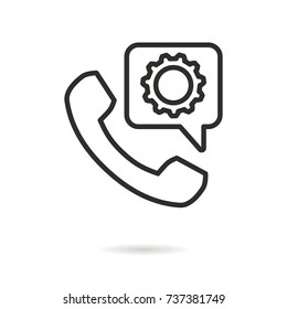 Assistance vector icon. Black illustration isolated on white background for graphic and web design.