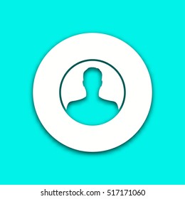 Assistance vector icon with shadow. Round button for website and mobile app illustration. Background easily be changed to any color.