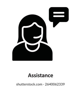 Assistance Vector Icon which can easily modify or edit

