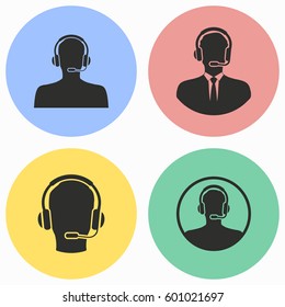Assistance vector icons set. Illustration isolated for graphic and web design.