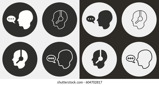 Assistance vector icons set. Illustration isolated for graphic and web design.