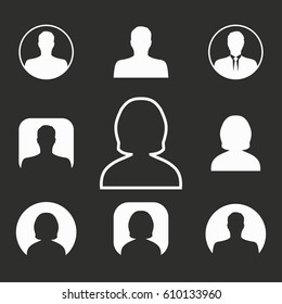 Assistance vector icons set. Illustration isolated for graphic and web design.