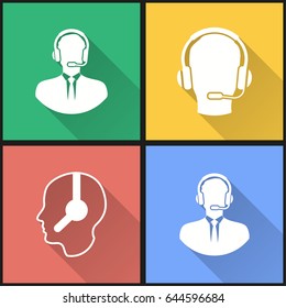 Assistance vector icons set. Illustration isolated for graphic and web design.