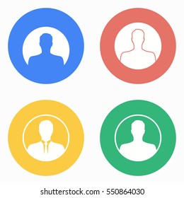 Assistance vector icons set. White illustration isolated for graphic and web design.