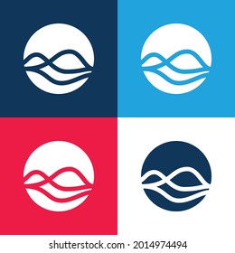 Assistant blue and red four color minimal icon set