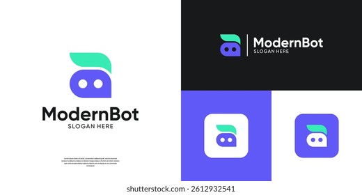 Assistant Bot logo icon vector. Modern robot tech logo template.