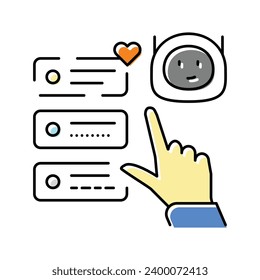vector de icono de color de bot de charla auxiliar. signo de bot de chat auxiliar. ilustración de símbolo aislado