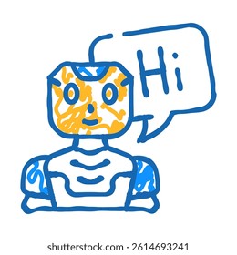assistant chat bot doodle icon sketch vector. assistant chat bot sign. isolated symbol illustration