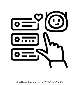 assistant chat bot line icon vector. assistant chat bot sign. isolated contour symbol black illustration