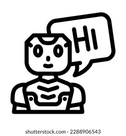 assistant chat bot line icon vector. assistant chat bot sign. isolated contour symbol black illustration