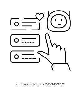 assistant chat bot line icon vector. assistant chat bot sign. isolated contour symbol black illustration