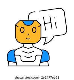 assistant chat bot line icon vector. assistant chat bot sign. isolated symbol illustration
