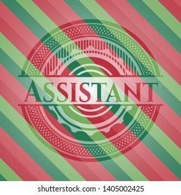 Assistant christmas badge. Vector Illustration. Detailed.