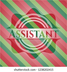 Assistant christmas style emblem.
