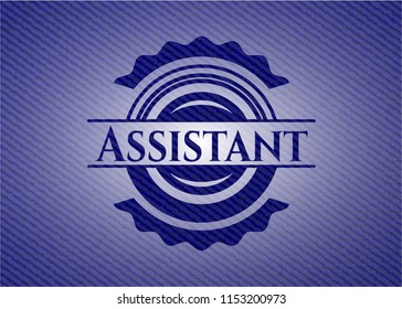 Assistant emblem with denim texture