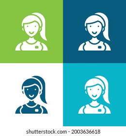 Assistant Flat four color minimal icon set